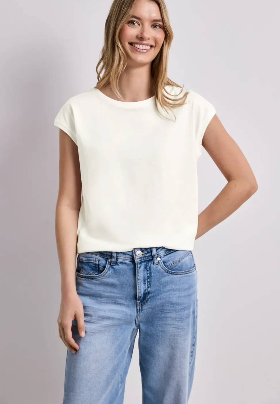 T-shirt col bateau effet soyeux