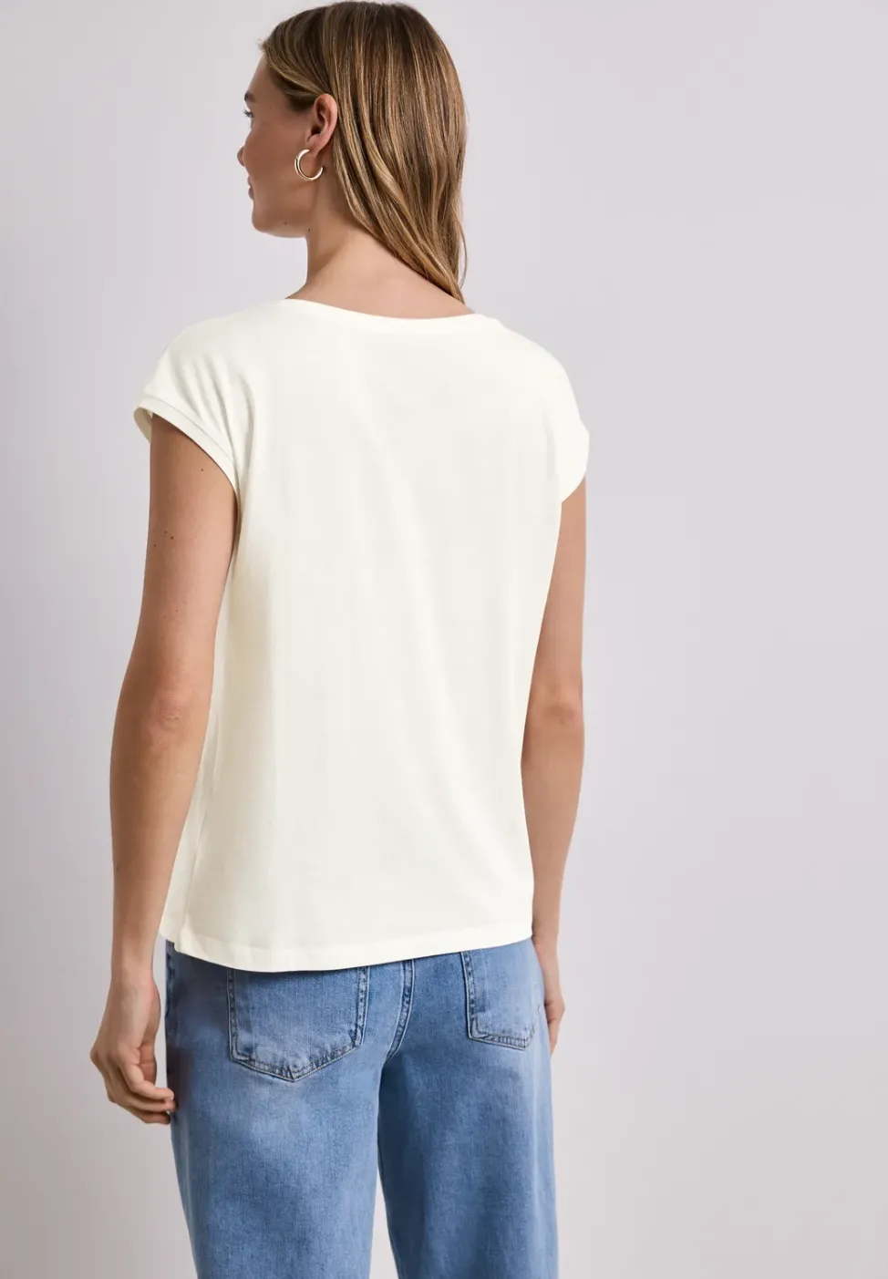T-shirt col bateau effet soyeux