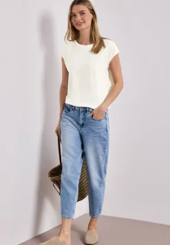 T-shirt col bateau effet soyeux