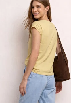 T-shirt col bateau effet soyeux