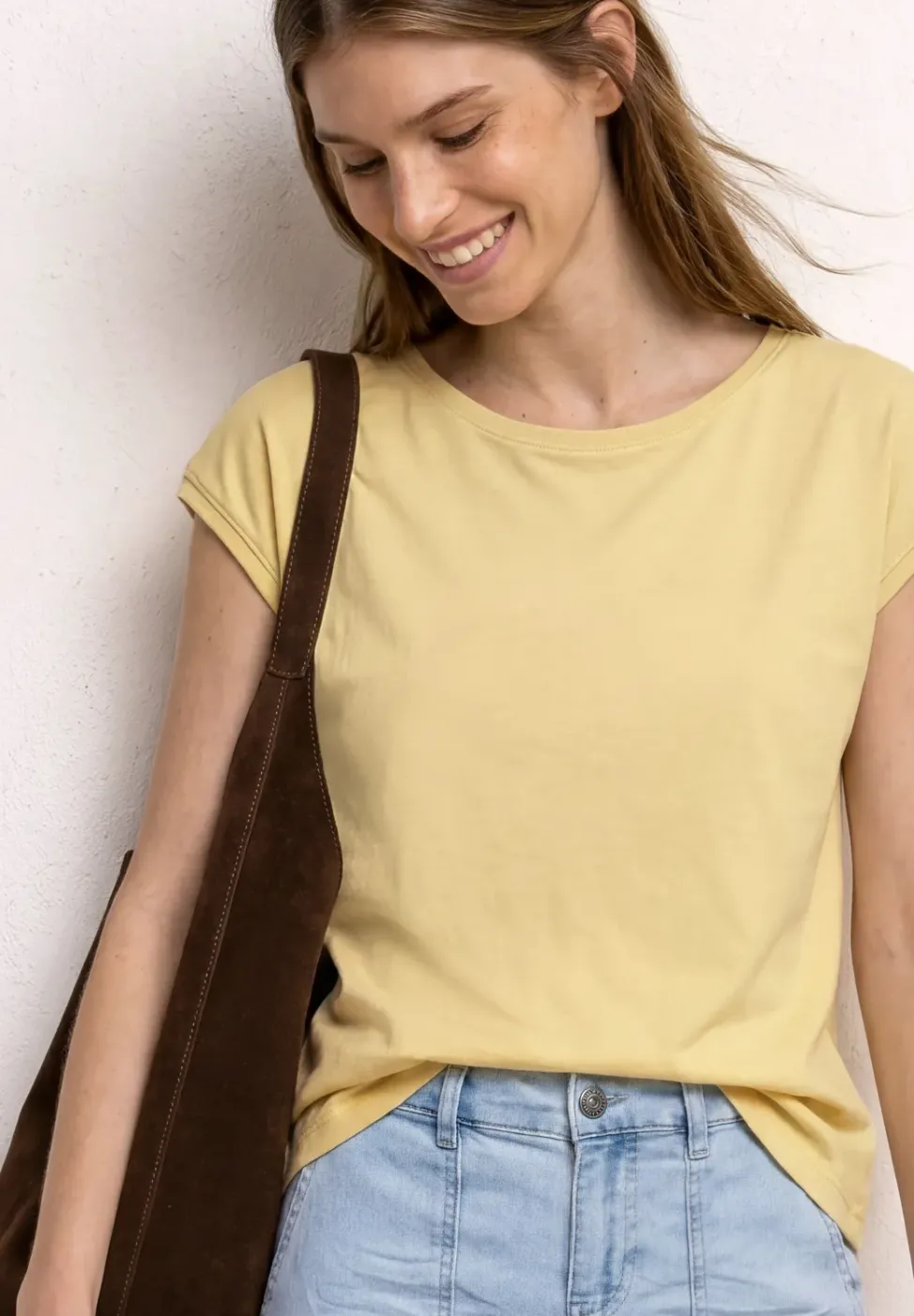 T-shirt col bateau effet soyeux
