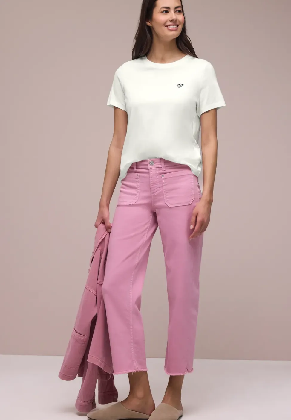 T-shirt col rond avec détail cœur