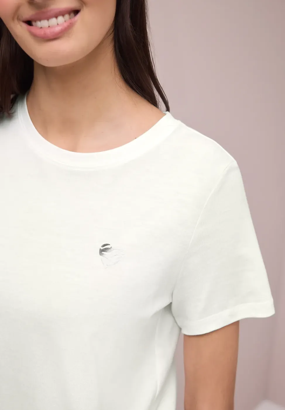 T-shirt col rond avec détail cœur