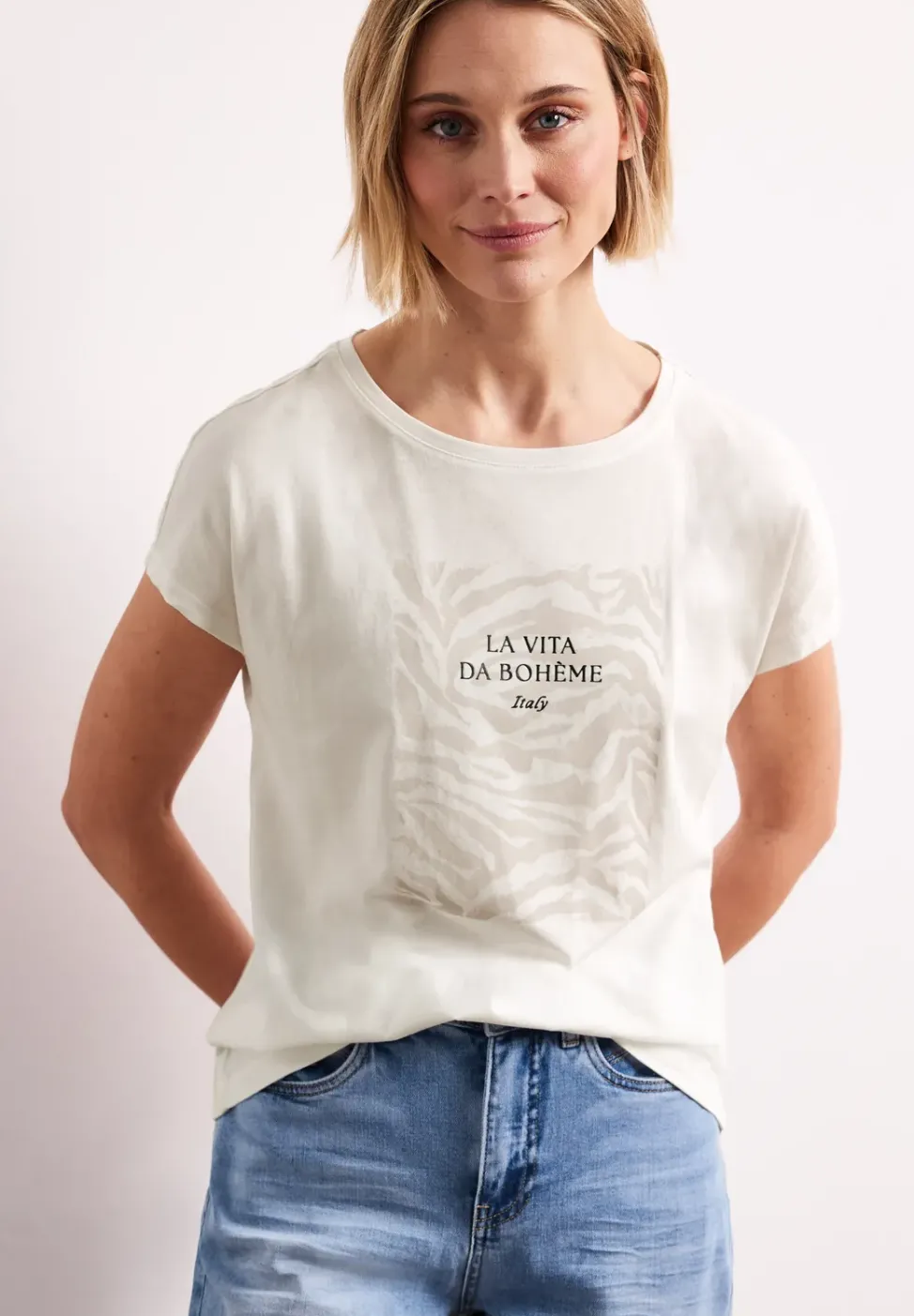 T-shirt dropped shoulder avec imprimé frontal