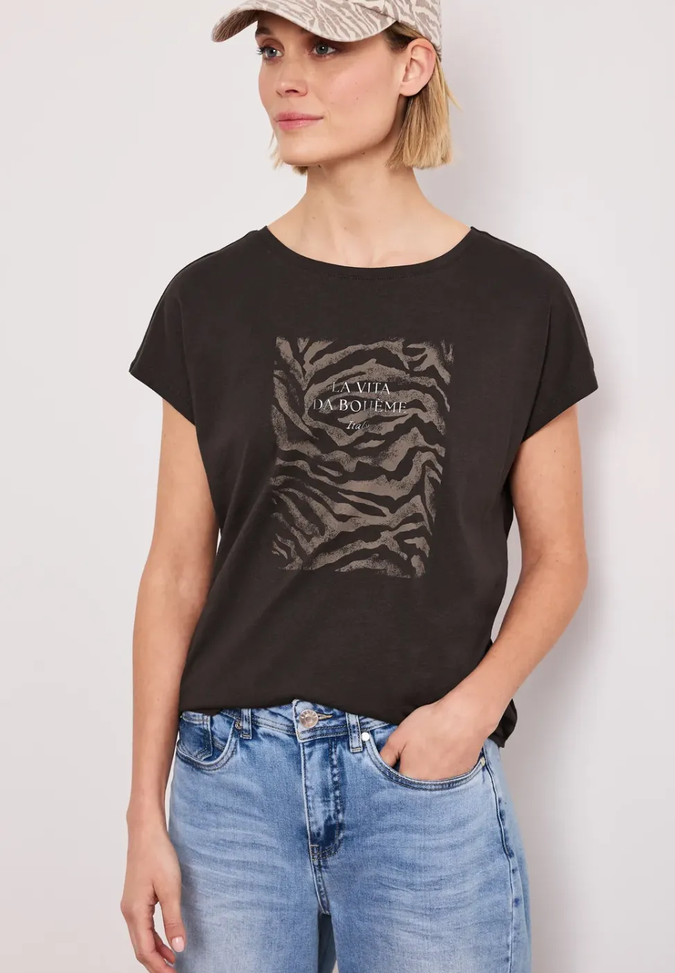 T-shirt dropped shoulder avec imprimé frontal