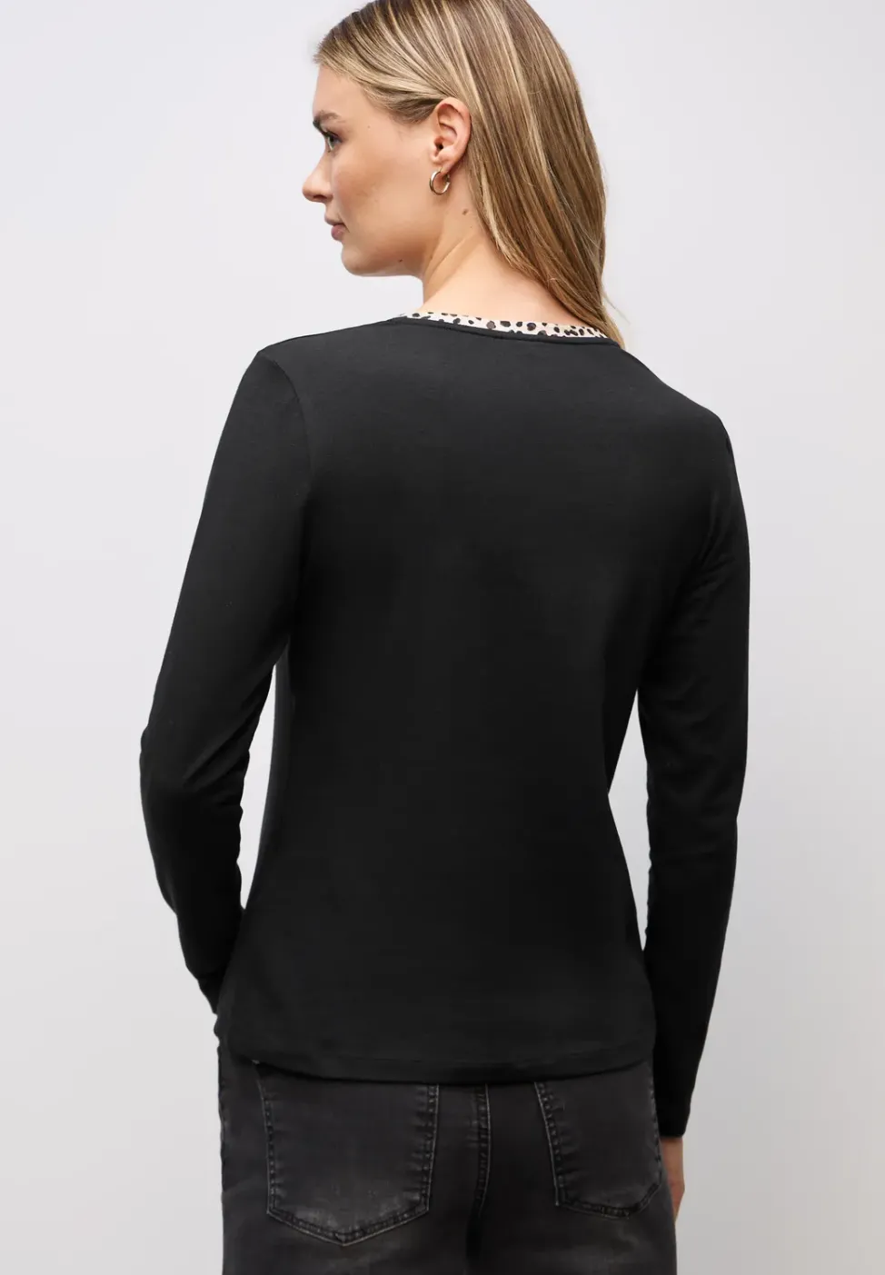 T-shirt en jersey avec détail léopard