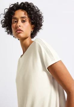 T-shirt en jersey avec détail en maille