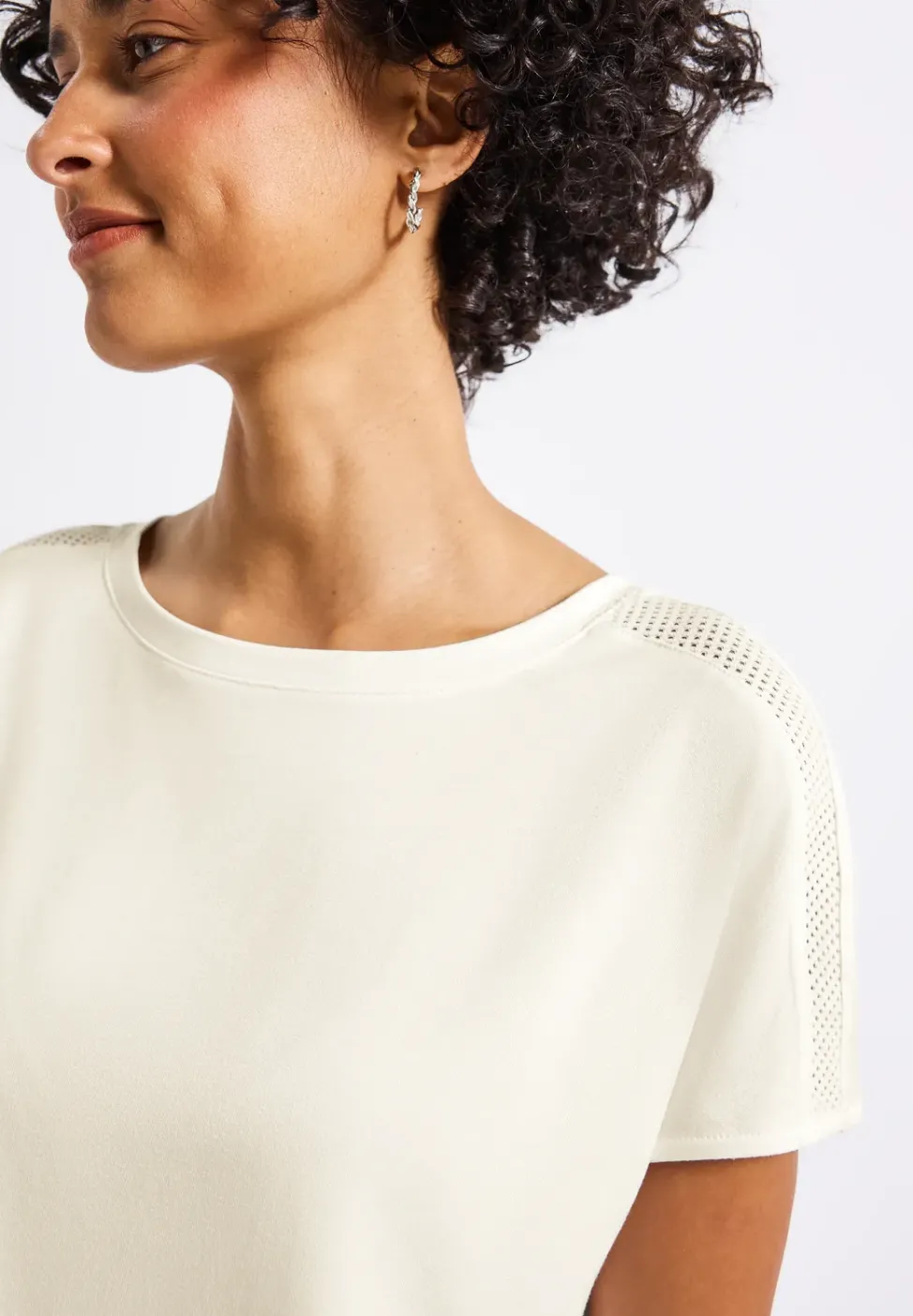 T-shirt en jersey avec détail en maille
