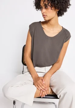 T-shirt en jersey avec ourlet élastique