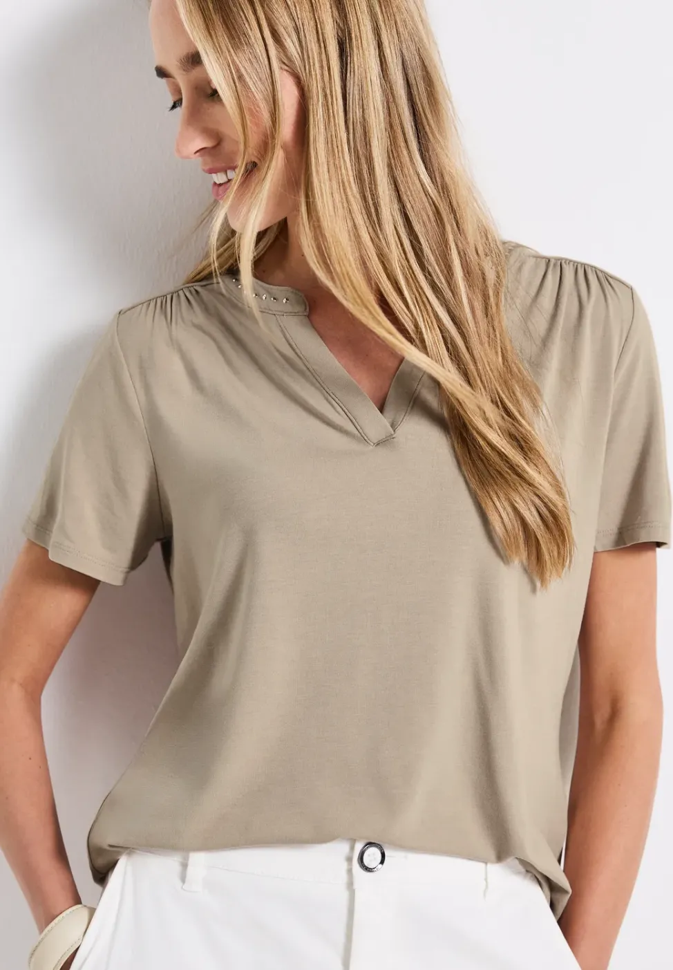 T-shirt en jersey avec rivets