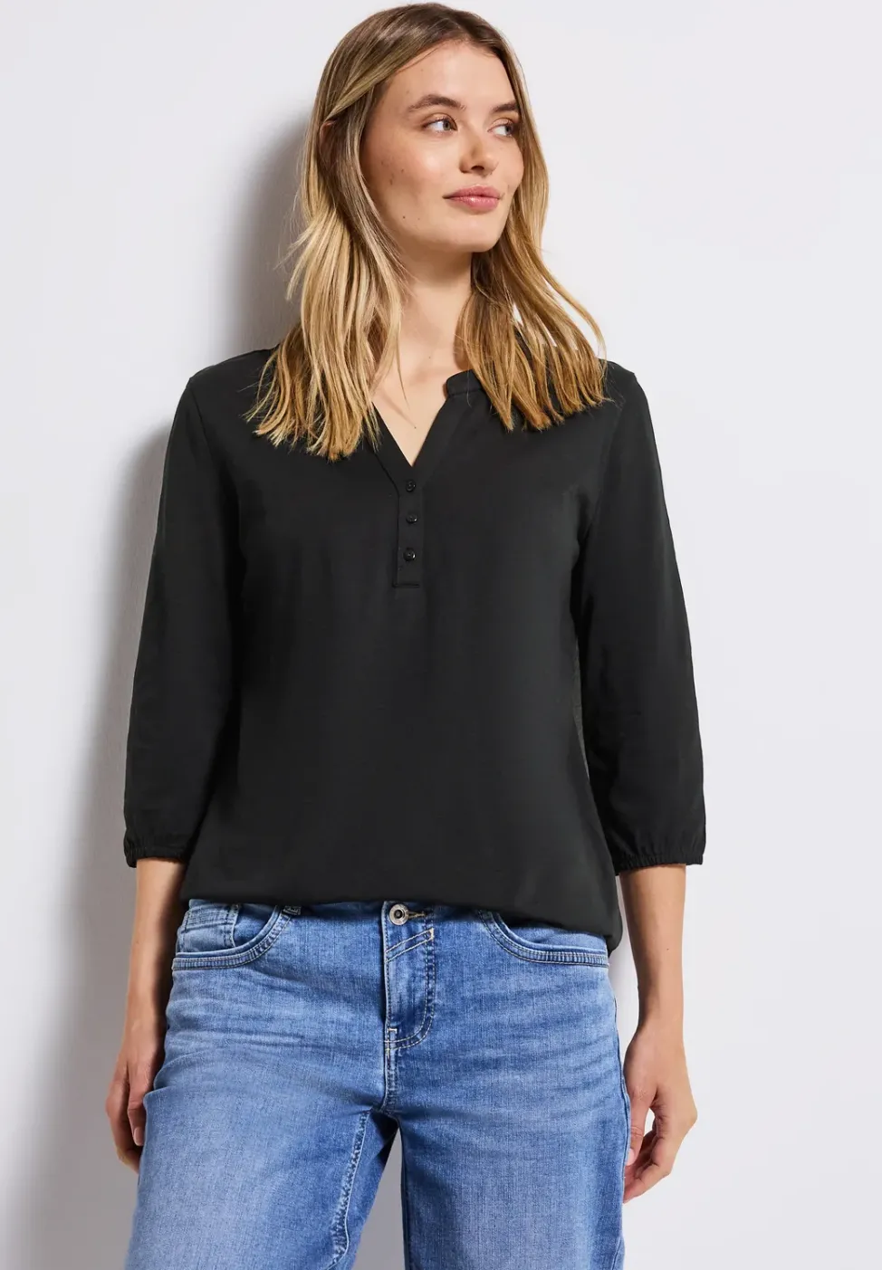 T-shirt en jersey Split Neck