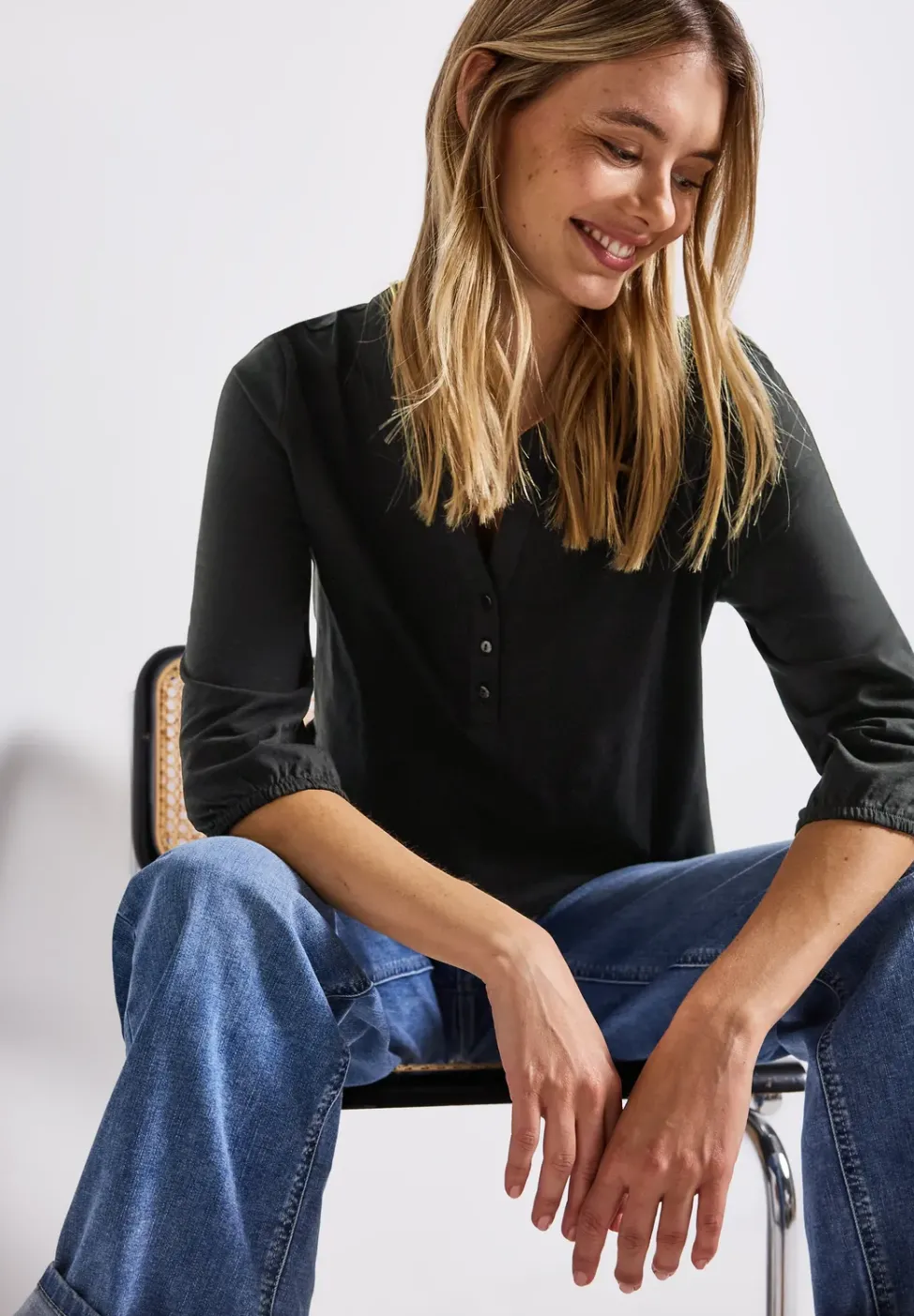 T-shirt en jersey Split Neck