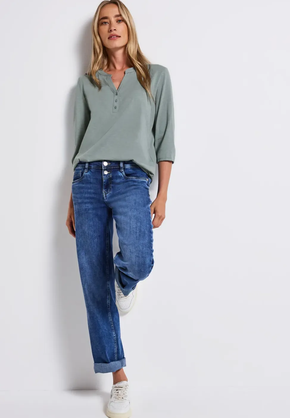 T-shirt en jersey Split Neck