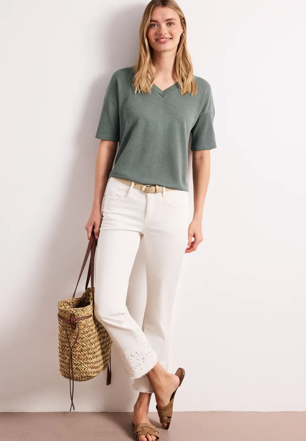 T-shirt en maille col V