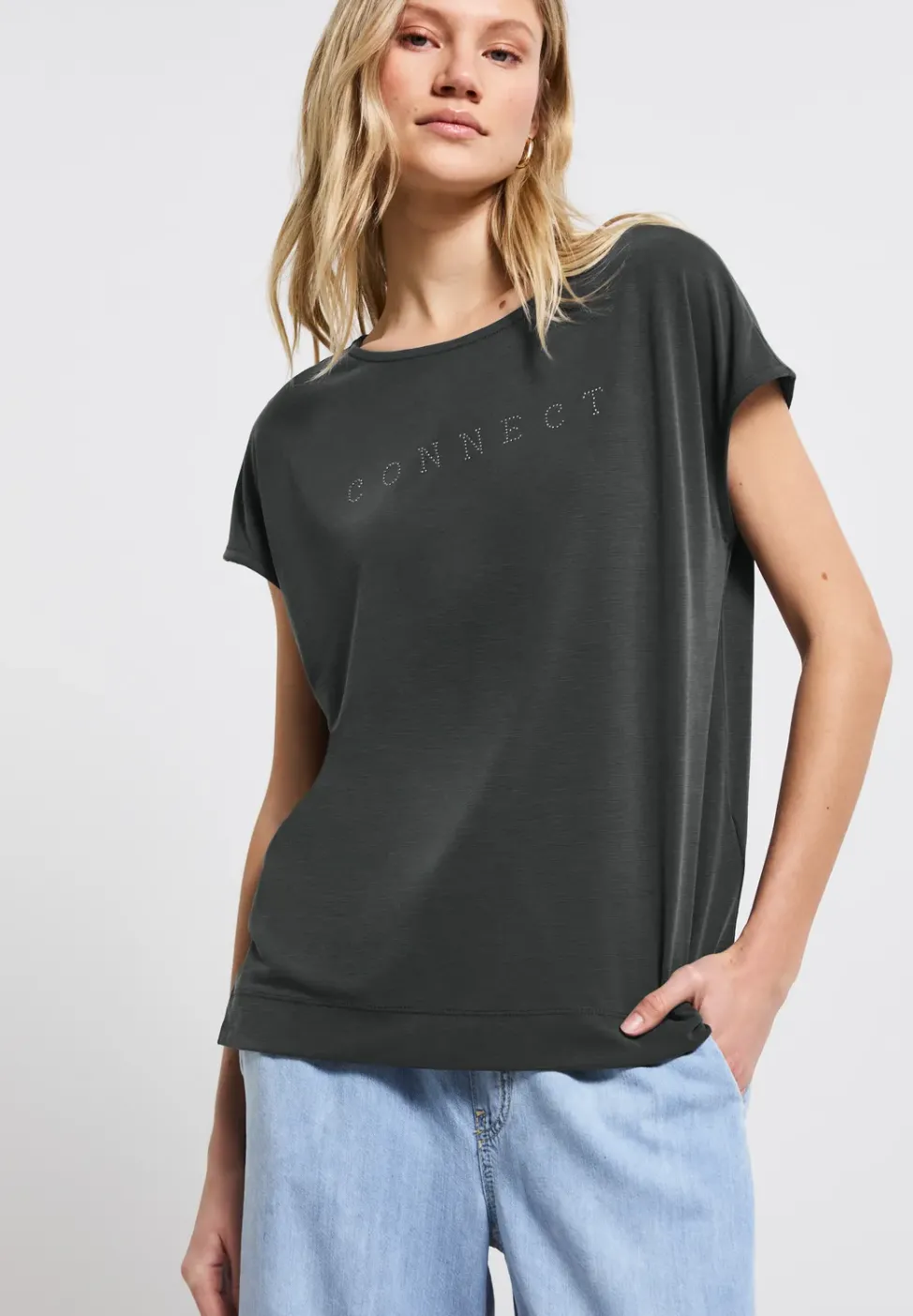 T-shirt en soie avec des mots