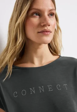 T-shirt en soie avec des mots