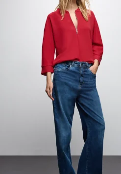 T-shirt en soie avec fermeture éclair