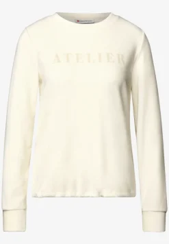 T-shirt en velours côtelé fin avec wording