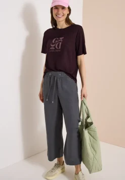 T-shirt imprimé à effet lin