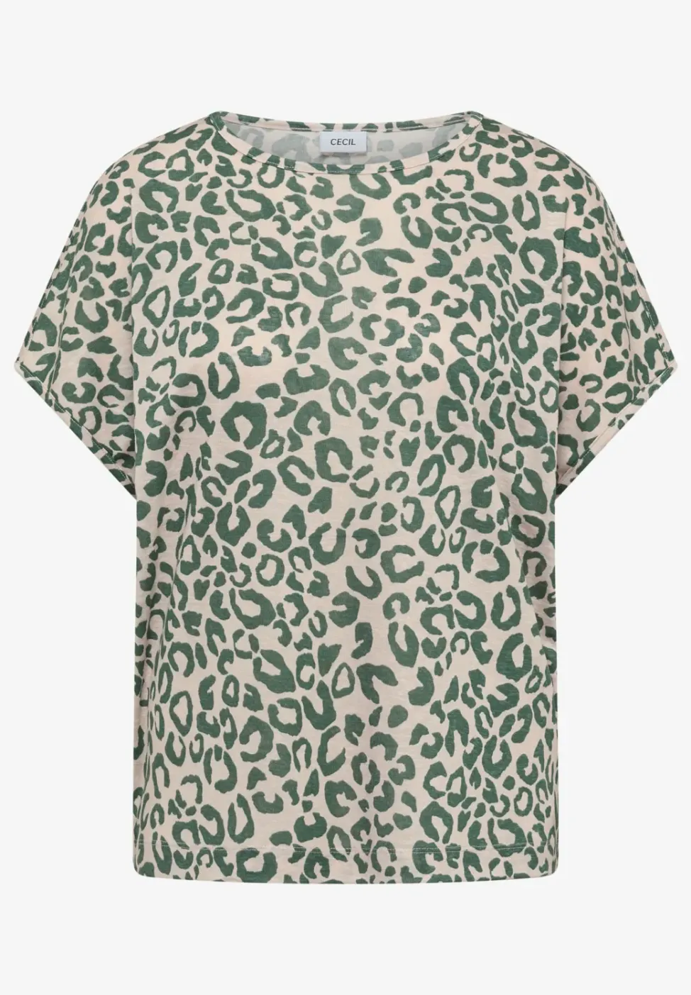 T-shirt look lin avec imprimé léopard