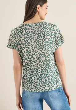 T-shirt look lin avec imprimé léopard
