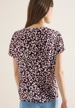 T-shirt look lin avec imprimé léopard