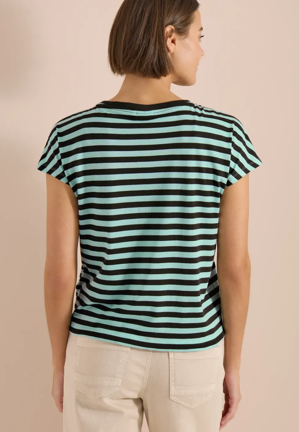 T-shirt rayé à col bateau