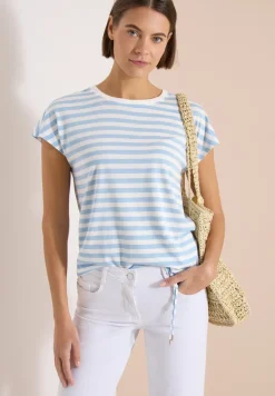T-shirt rayé à col bateau