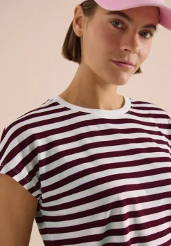 T-shirt rayé à col bateau