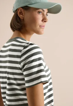 T-shirt rayé à col rond