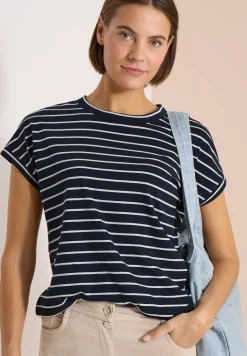 T-shirt rayé à col rond