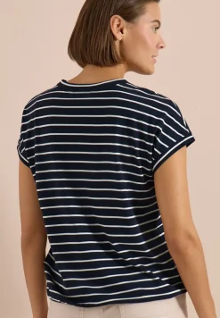 T-shirt rayé à col rond