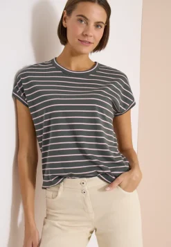 T-shirt rayé à col rond