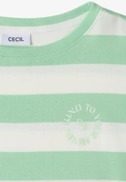 T-shirt rayé avec lettering