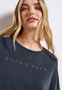 T-shirt soyeux avec inscriptions