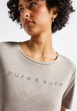 T-shirt soyeux avec inscriptions