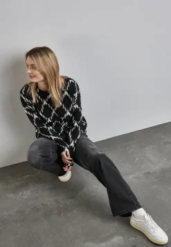 T-shirt structuré avec motif à carreaux