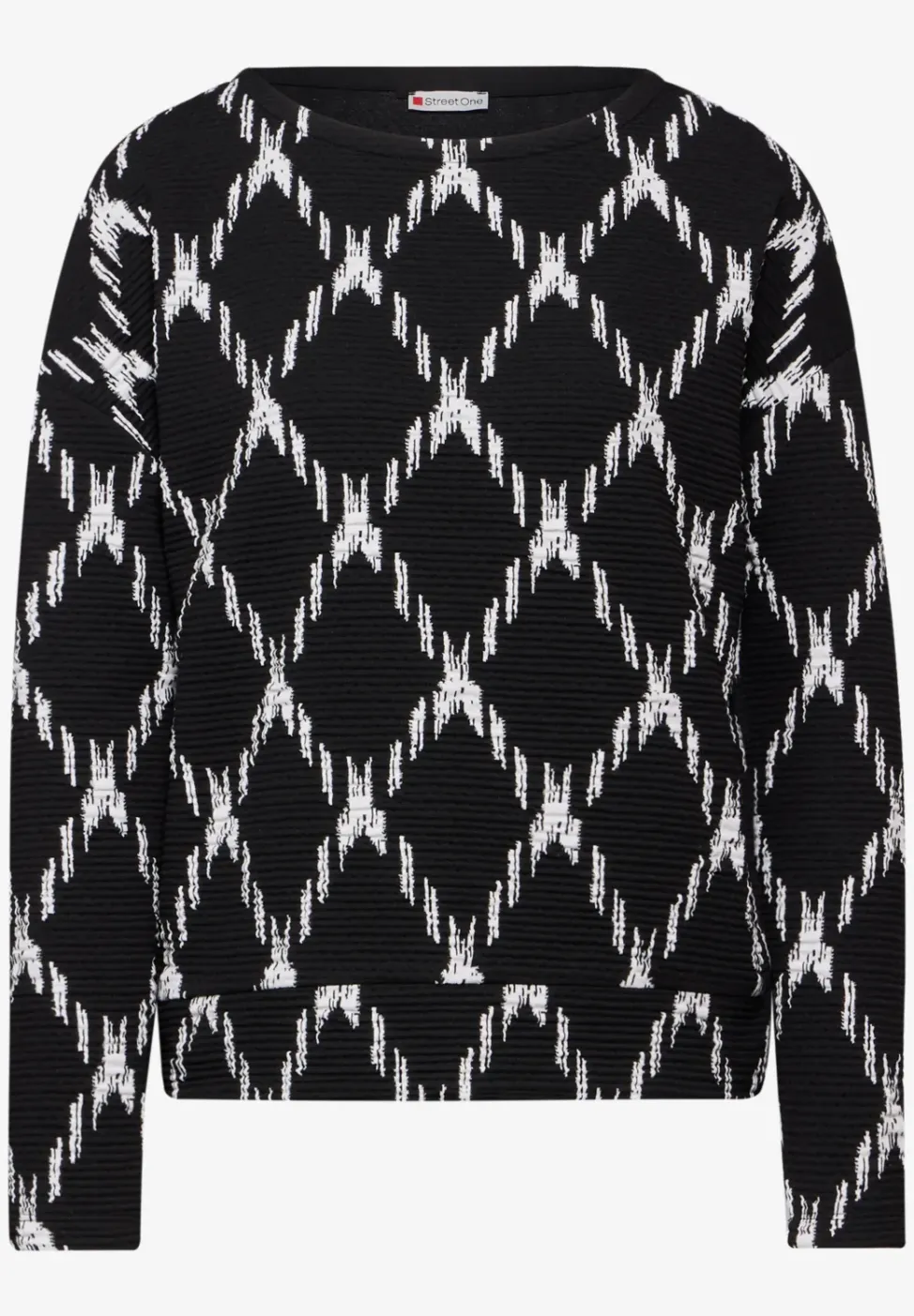 T-shirt structuré avec motif à carreaux