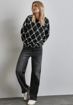T-shirt structuré avec motif à carreaux