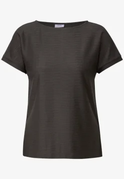 T-shirt structuré en couleur unie