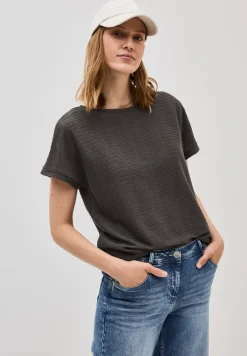 T-shirt structuré en couleur unie