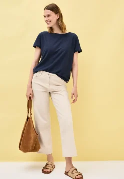 T-shirt structuré en couleur unie
