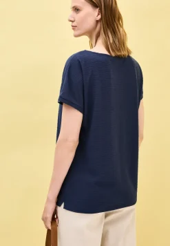 T-shirt structuré en couleur unie
