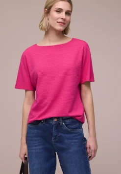 T-shirt structuré en couleur unie