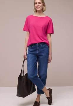 T-shirt structuré en couleur unie