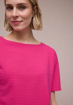 T-shirt structuré en couleur unie