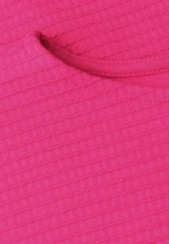 T-shirt structuré en couleur unie
