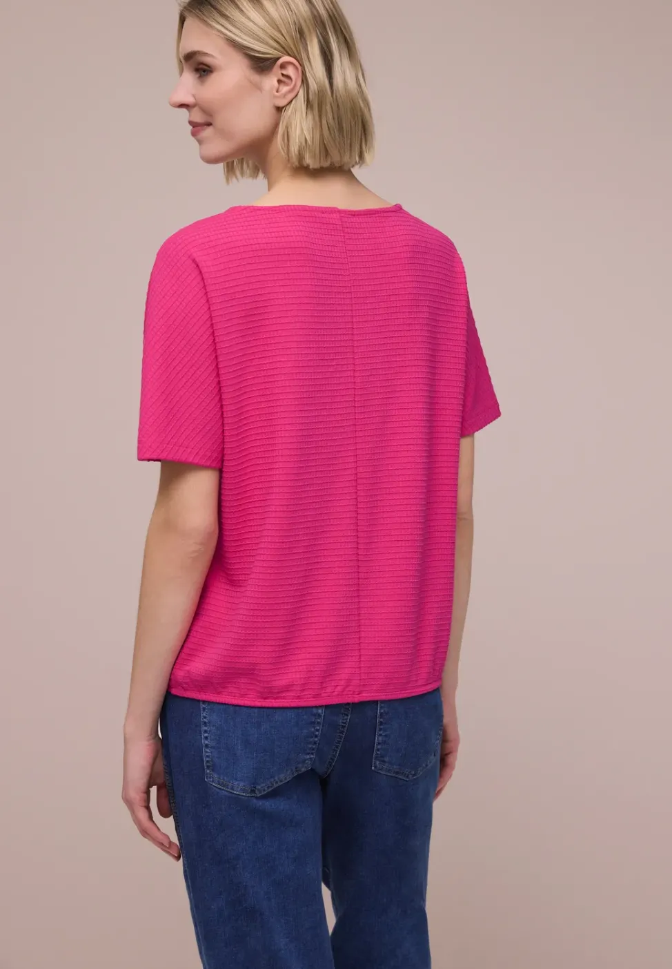 T-shirt structuré en couleur unie