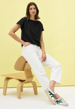 T-shirt structuré en couleur unie