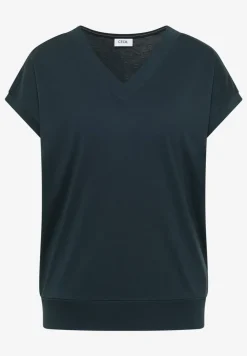 T-shirt uni à col V et manches courtes